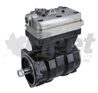 Reman WABCO 4127040087X twin air brake compressor for Volvo D12 FH12 trucks, flange mount, 85mm bore, SS636 model