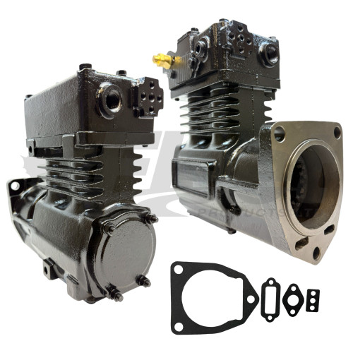 TF-750 Mack Compressor, Reman, For Mack Engines, Water and Air Cooled, 16.5 CFM, Power Steering 65201, 107004, 5002868 (FLAT HEAD)