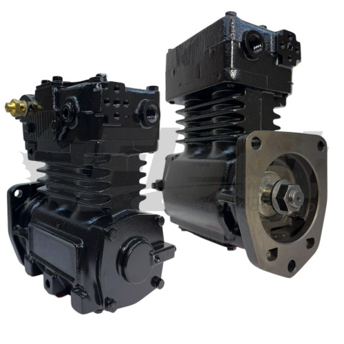 Remanufactured TF-550 CAT air brake compressor 109139X for C15 and 3406 engines, dual discharge, water cooled, 109139, 1316679, 167-1288, 5001522, 5002032.