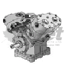 229001X TF-1000 air brake compressor, vertical mount, 15.5 CFM, water cooled pulley drive, flange discharge for commercial trucks