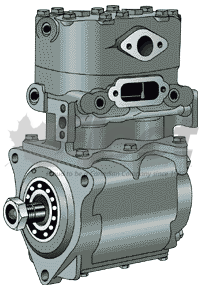 TF-500 Mack Compressor, Reman, Water Cooled, 43 lbs, Air Brake System, Mack V8