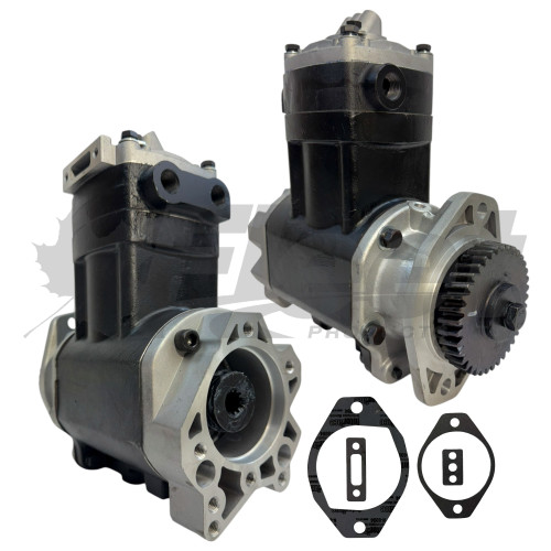 3558006X air brake compressor remanufactured for Cummins SS296C, flange mount, 13.2 CFM, left inlet, heavy-duty fitment 3558018, 3558220