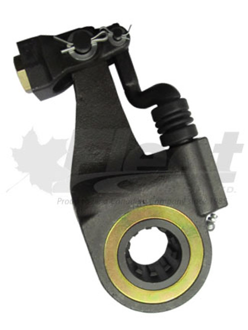 "FP065167 automatic slack adjuster, 24 spline, 1 1/4 inch cam, 5.5 inch arm, red piston, heavy-duty drum brake adjuster for