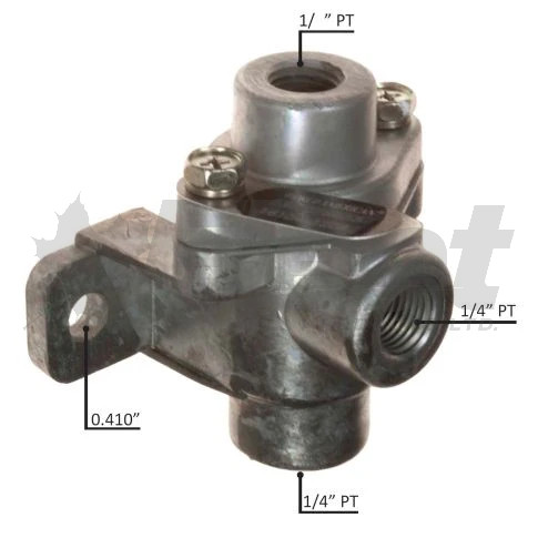 278615 double check valve for truck and trailer air brake systems, diaphragm type, 3/8" ports, non-position-sensitive