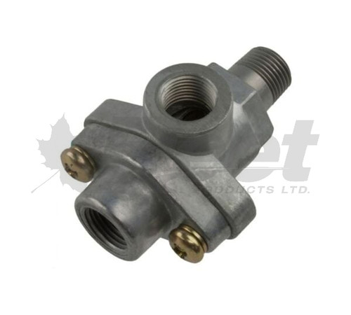 280809 double check valve for truck/trailer air brake systems, 3/8" npt ports, horizontal mount, prevents backflow, oem compliant