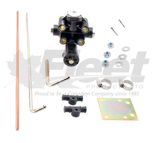 kn27000-g plastic leveling valve with linkage for air suspension, 1/4 npt ports, adjustable arms, corrosion-resistant egp body