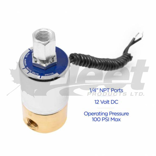90054075-g normally open solenoid valve for truck air control, 12v, 1/4" ports, self-relieving, electric pilot valve controller