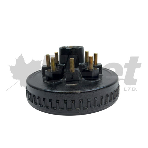FP08-219-91 12" trailer brake drum, 8 stud, 9/16", 6.5" BC with Quick-Lube dust cap. Fits Dexter 7K- 8K axles, includes compatible bearing kit FP605BK.