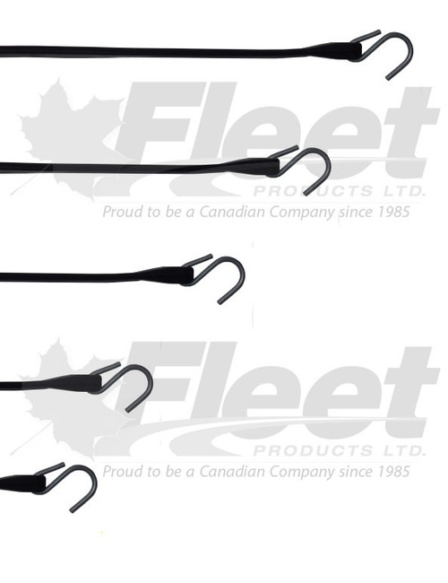 RAT31 31-inch EPDM/rubber tarp strap with zinc-plated S-hooks, heavy-duty tie-down strap for flatbed trailer and truck tarp securement