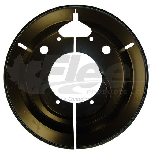 Trailer axle dust shield for Meritor 16.5"x7" brake system, fits fabricated spider axles, steel construction
