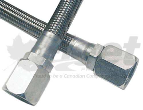 TY054 54" Steel Braided Air Compressor Discharge Line with 1/2" ID, 5/8" Female Swivel Ends