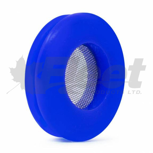 RT36011F blue urethane gladhand seal with stainless steel filter, fits service gladhands, replaces Phillips 12-161F and Tectran 101117R.