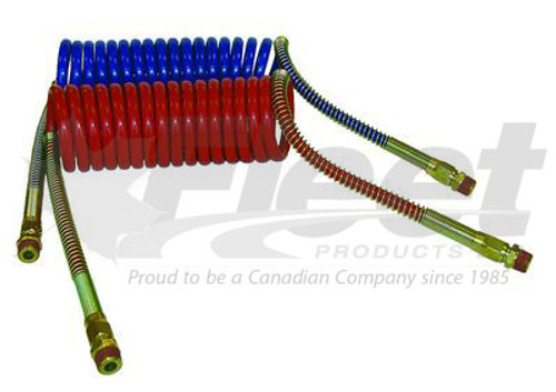 RS451036 15' coil air set, Automann 179.3003.15, Phillips 11-315, red and blue coiled air lines with brass fittings, DOT approved. RS451036 15' coil air set, Automann 179.3003.15, Phillips 11-315, red and blue coiled air lines with brass fittings, DOT approved.
