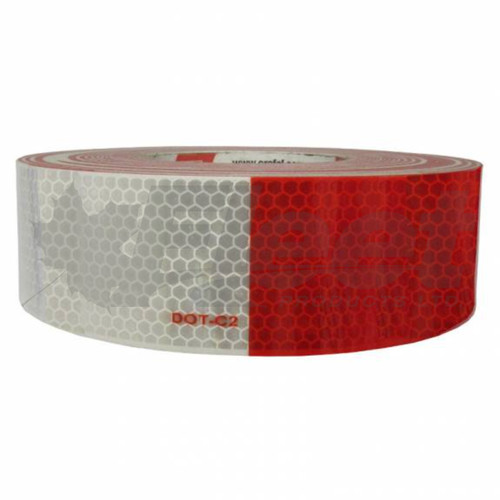 FP1000 red/silver reflective conspicuity tape, DOT-C2 compliant, 2-inch wide, 150 ft roll for trailer and truck visibility safety