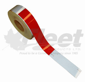FP1000 red/silver reflective conspicuity tape, DOT-C2 compliant, 2-inch wide, 150 ft roll for trailer and truck visibility safety