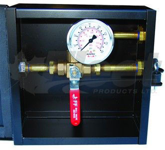 RA014G dump box with ball valve and air pressure gauge for truck suspension, 1Fleet Products: RA014G (New) | OE: Meritor R986058, R986057 | Tectran 27-ADB-15, 27ADB15 | Automann 171.BX88401 | Other 11134, 11137, 11138, 27-ADB-66, 27-ADB66L, FS69672A