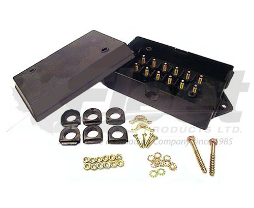 12-wire junction box with EGC housing, moisture sealed, universal mount for trailer and truck electrical systems 12-wire junction box with EGC housing, moisture sealed, universal mount for trailer and truck electrical systems