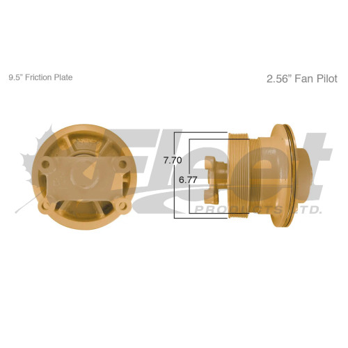 KB791048X HT/S Advantage fan clutch reman, 9.5" friction plate, 2.56" fan pilot, 6.77"/7.70" pulley, fits Caterpillar C15/C16/3406 Navistar.