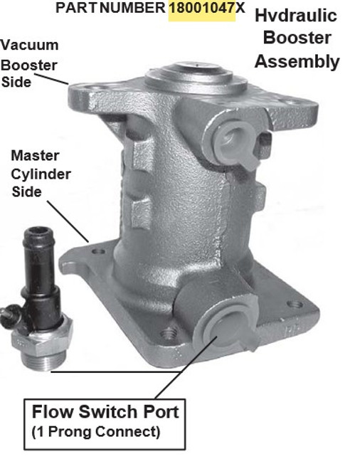 Delco 18001047X Electro-Boost hydraulic brake power head, remanufactured unit for GM C-60/C-70 trucks and buses, integral motor and pump.