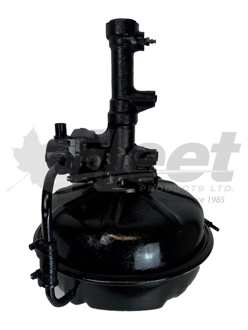 2512076X hydrovac brake booster for IHC trucks, single diaphragm, frame mount, 1/2" ports, 12-3/4" diameter
