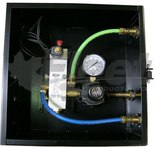 RA012B lift axle control box with adjustable regulator, liquid-filled gauge, and solenoid for vocational trucks and trailers