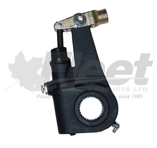 Automatic slack adjuster FP801074, 28 spline, 1.5" cam, 6" arm for drive axle drum brake systems in heavy-duty trucks.