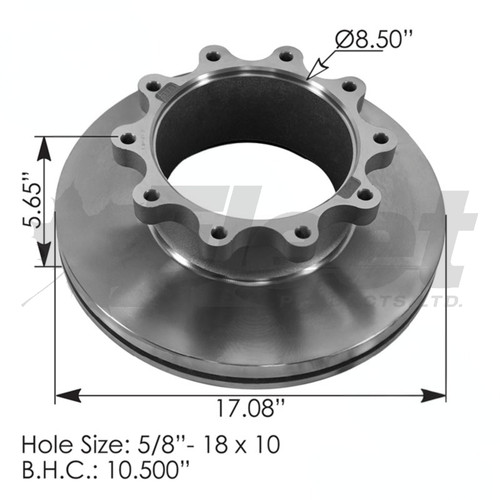 FPK123642 Air Disc Rotor, UL-Style, 17.10" OD, 10-hole for Meritor EX225 calipers 23-123642, 23-123642-002, 23-123642-XXX, 123642, 23123642002 | Dayton Parts: 123642 | ConMet: 10080753, 10082181 | Abex: ADR180453 | Durabrake: 56642 | Webb: 55060, 55060F, 55060P | MCI: 15-03-1012 | WABCO: ATR433143216 | Automann: 153.123642 | FGI: SSR930 | KIC: 72000 | SilverbackHD: 56AR642G, 76AR613G