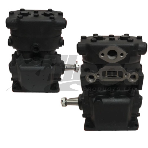 227401X TF-400 pulley drive compressor, 4-hole mount, water-cooled, right ports, fits Bendix air brake systems