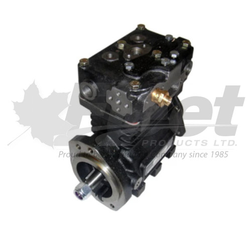 5004614X TF-750 air brake compressor for Navistar DT466/HT530, Bendix reman, 16.5 CFM, left discharge, water-cooled