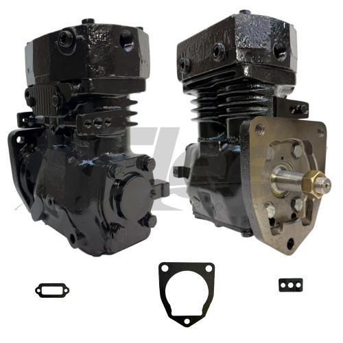 286550X TF-501 CAT flange compressor with tapered shaft, left ports, 12 CFM air brake compressor for Caterpillar