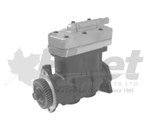 Reman WABCO 9115169220X 75mm twin-cylinder air compressor for Cummins ISL, 37.4 CFM, gear-driven STOR ports