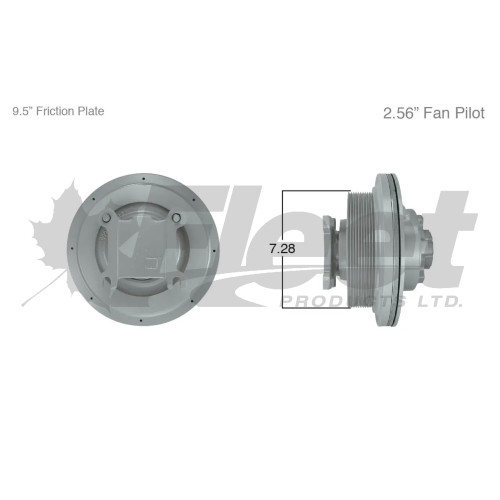 KB791084X HT/S Advantage fan clutch for Volvo VE D12, 7.28" pulley, 2.56" pilot, OEM-grade heavy-duty replacement.