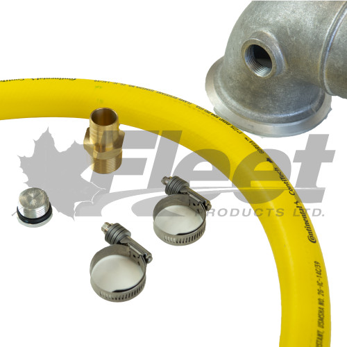 285-8823K compressor re-plumb kit for Cat C15 engines with elbow, hose, fittings, clamps, ORB plug, and aluminum coupling 285-8823K compressor re-plumb kit for Cat C15 engines with elbow, hose, fittings, clamps, ORB plug, and aluminum coupling