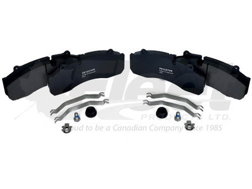 PE1527HK premium air disc brake pads for Haldex DB22 calipers, semi-metallic with abutment clips