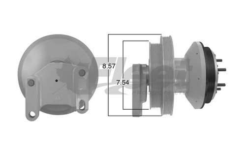 KB799303X Drivemaster fan clutch, reman Sterling Caterpillar C15/C16 ACERT, dual pulley 6PK/8PK, 2.56" pilot, Horton 79A9303 replacement.
