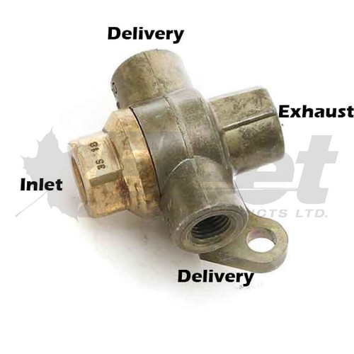 780210 spring brake exhaust valve with 3/8 NPT supply and delivery ports for Sealco quick-release truck circuits