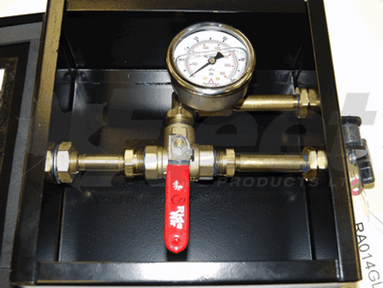 Dump Box W/Ball Valve & Liquid Gauge @ 100PSI (RA014G-100)