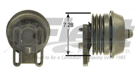 104873X FD-3 Detroit fan clutch, 7.28” pulley, 2.050” pilot, 3.87” bolt circle, pneumatic spring-engaged reman