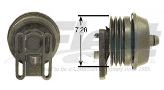 104874X FD‑3 Detroit fan clutch, 7.28″ pulley, 2.00″ pilot, 3.87″ bolt circle, reman for Detroit and compatible VECO trucks