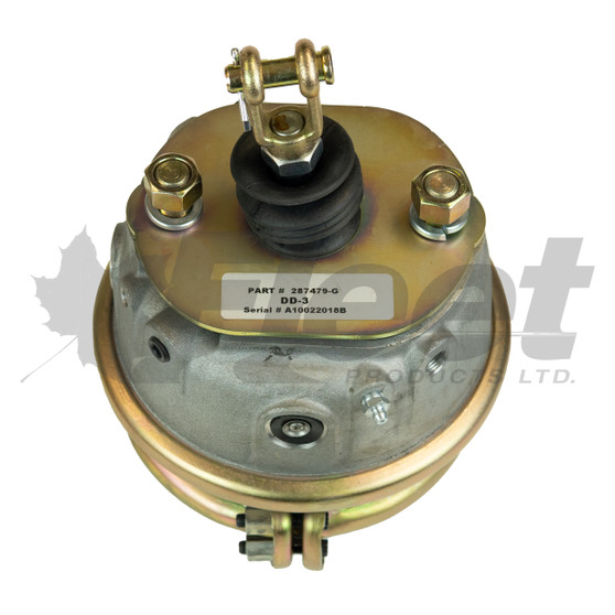 287479-G DD-3 LH Brake Actuator Type 30 Short Rod for MCI Coach, horizontal mount chamber with mechanical lock