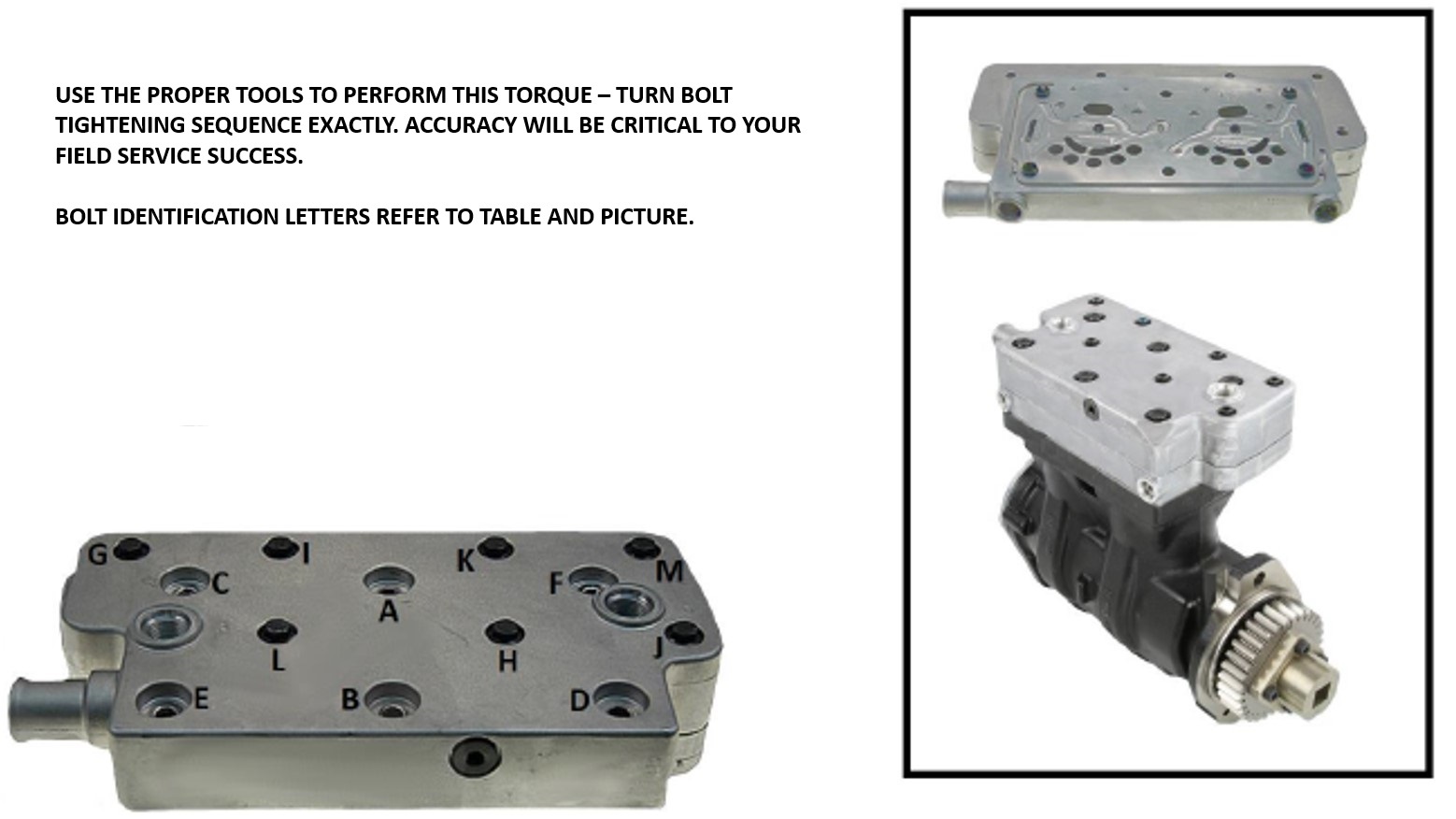 Head and cover plate reference image for bolt letters A through M (image optional)