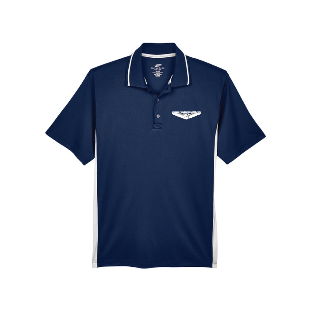 Mens Navy/White Cool & Dry Sport Two-Tone Polo