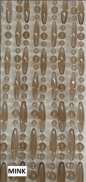 Barcelona Bead - Can be made in various designs to suit your needs. This pattern is alternative beads and provides pest control against insects, bees, wasps, flies and bugs from entering your home or business. It can be installed with hooks or bead brackets that can be purchased separately.