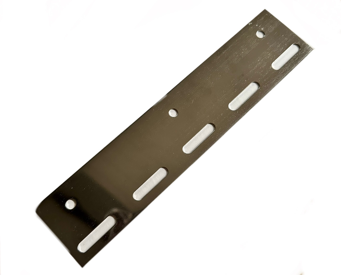 Hanging plate for 200mm strip. Stainless steel header plates are used to provide the PVC strips with a strong attachment to the hanging rail.