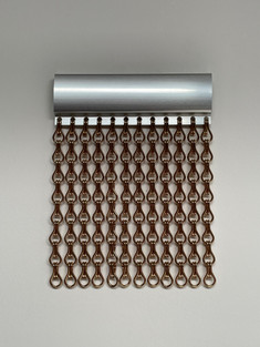 Brown Chain - Suitable for Windows & Doors - Supplied in all sizes. This is a subtle but glossy light brown colour that is popular in listed and graded buildings. It blends well onto brown hanging rail and provides a screen that allows air to flow into your home or business while giving high levels of pest control to stop flies, bugs and insects from entering. We can offer advice on measuring, colours and installation via phone or email and all screens are handmade in our Yorkshire workshop and can be delivered worldwide.