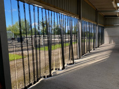 Available in any width, we can create a heavy duty mesh screen with drops upto 250cm to protect your business from flies, insects, pests and birds. This was installed in a stable to protect the horses from fly strikes in the spring and summer months.