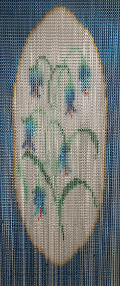 Bluebells Patterned Chain Screen. Using standard and premium colours this screen has been created as a attractive alternative to a plain coloured chain fly screen. This can be installed indoors or outdoors and can be easily installed using screws provided or brackets that can be purchased separately. Bluebells Patterned Chain Screen. Using standard and premium colours this screen has been created as a attractive alternative to a plain coloured chain fly screen. This can be installed indoors or outdoors and can be easily installed using screws provided or brackets that can be purchased separately.