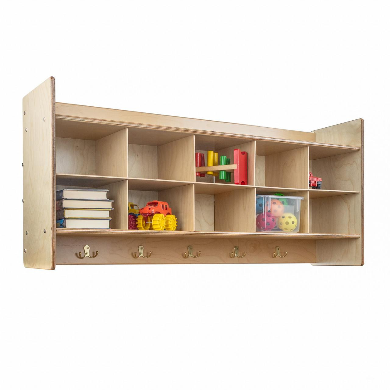C51409 Wall Hanging Cubby Storage without Trays - WoodDesigns