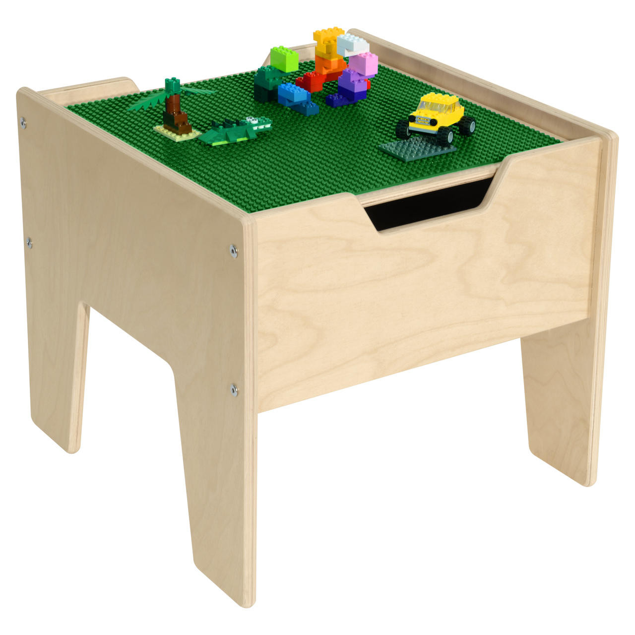 2-N-1 Activity Table with Green LEGO® Compatible Top - RTA - WoodDesigns