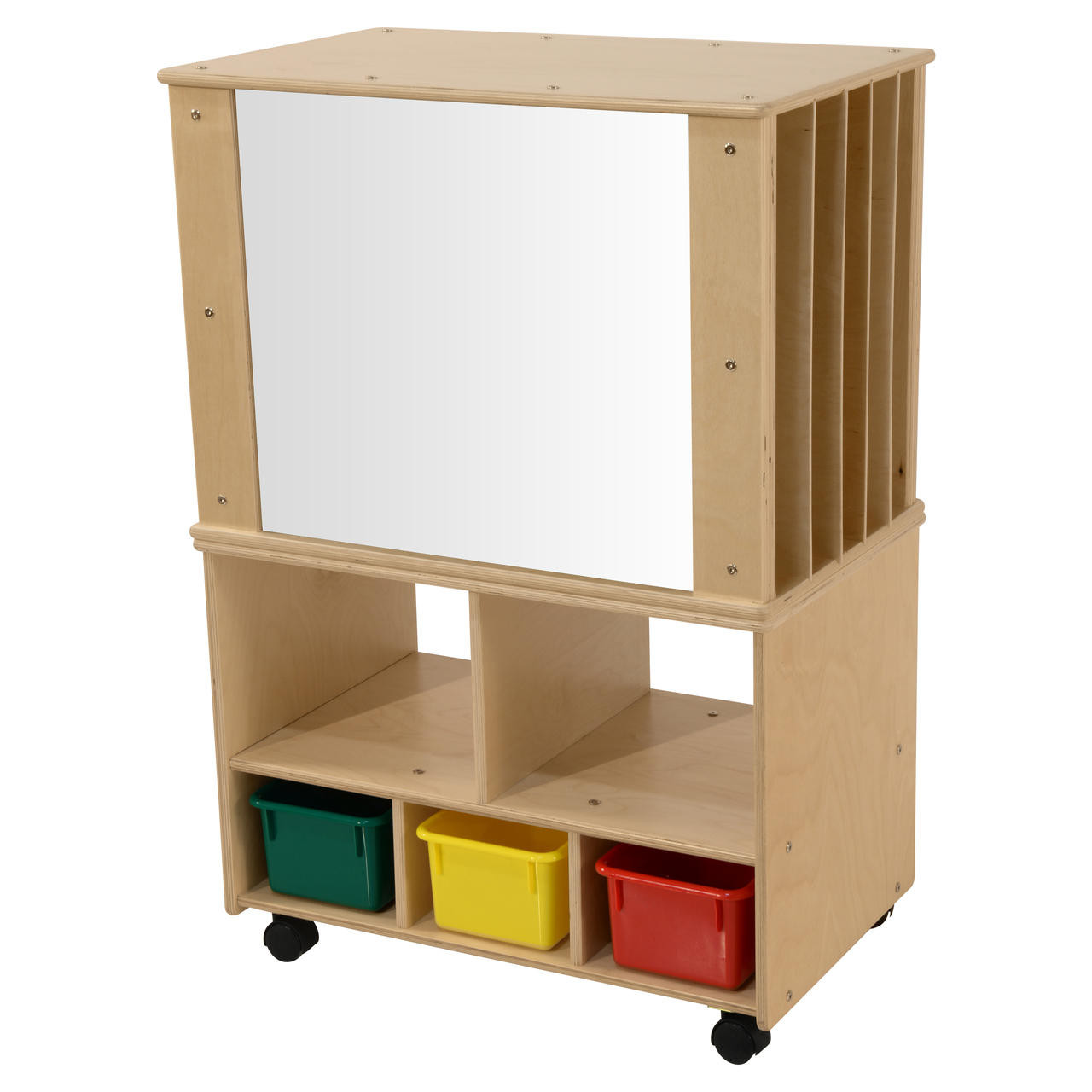 Mobile Storage Cabinet with Bins